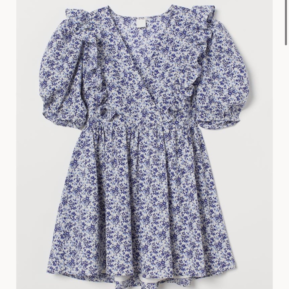 H&M Floral Mini Ruffle Dress